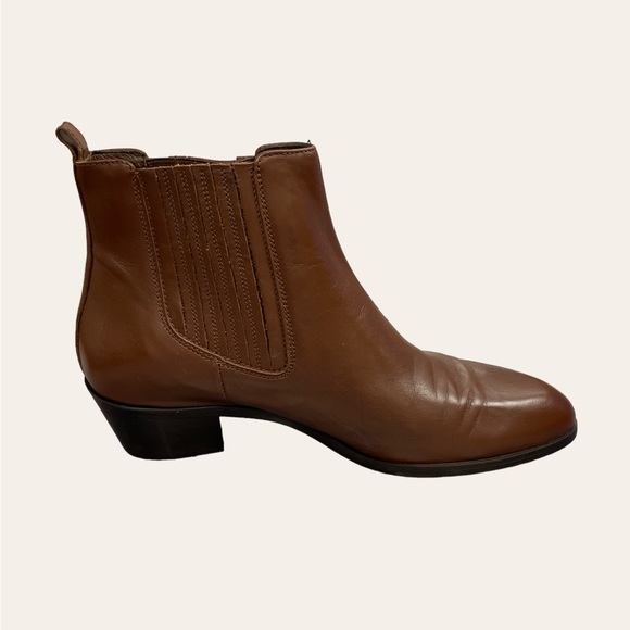 Smooth Leather Almond Toe Boots - Picture 2 of 4